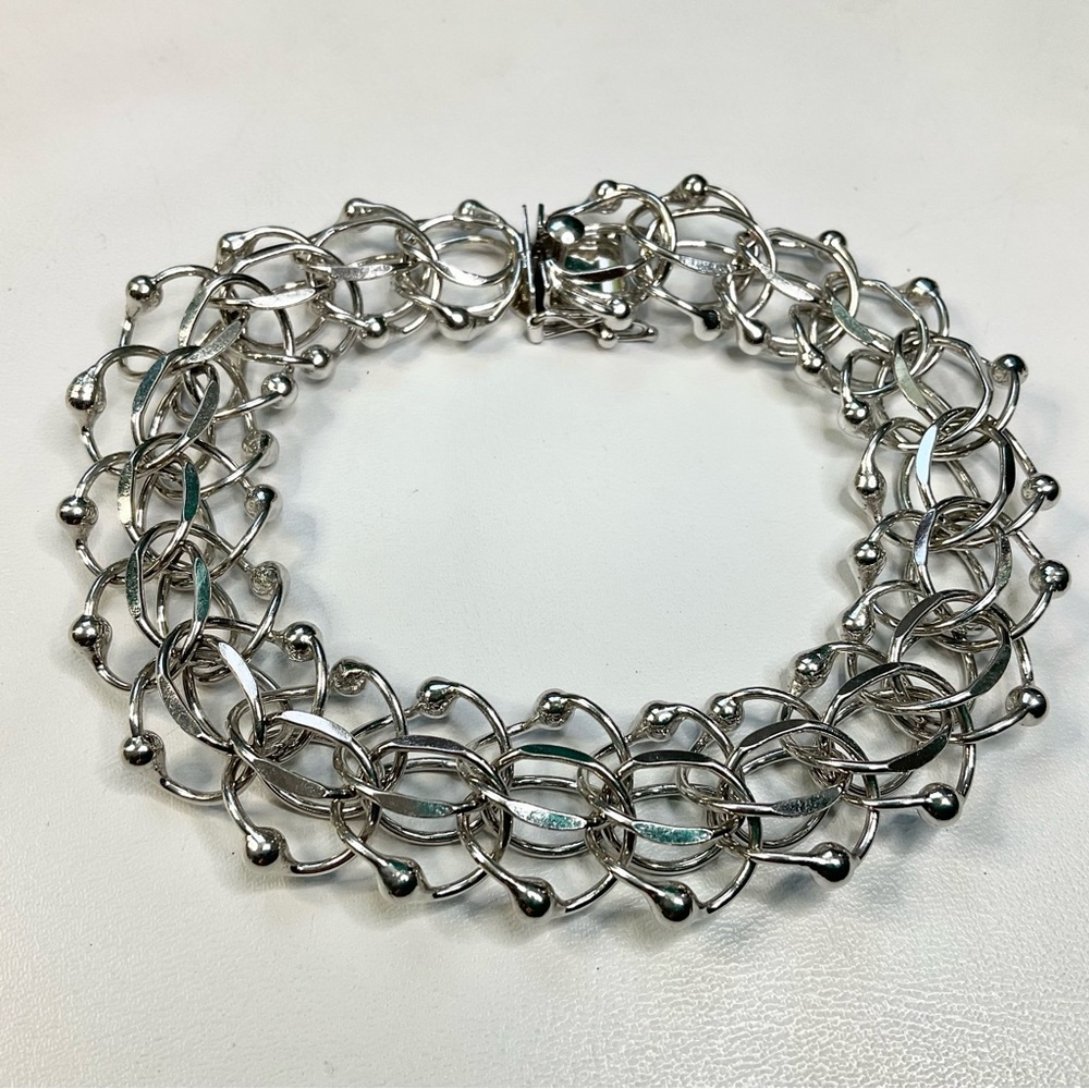 Wide Chunky Charm Bracelet Vintage Starter 8.25”